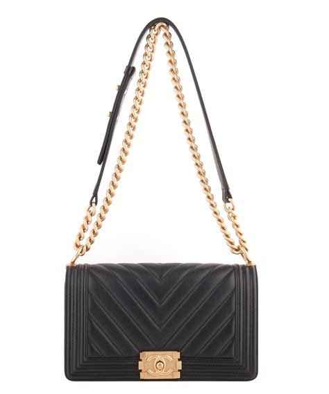 chanel le boy chevron red|Chanel black boyfriend bag.